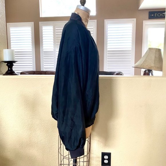 Vintage Looney Tunes Bugs Bunny Silk Embroidered Bomber Jacket size XL Black - Picture 3 of 10